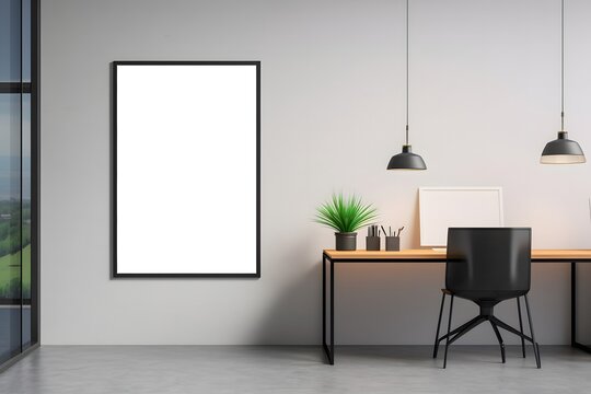 White wall in a modern office mockup