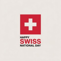 Obraz premium Happy Swiss National Day Flag Celebration