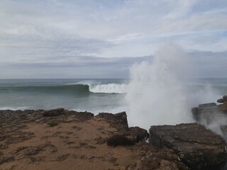big wave in coxos portugal
