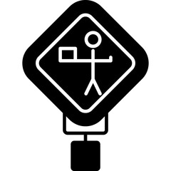 Flagman Ahead Icon