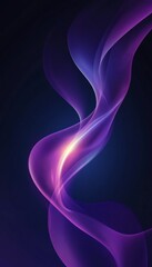 Obraz premium Elegant Minimalist Digital Artwork with Smooth Purple Curves on Dark Blue Background