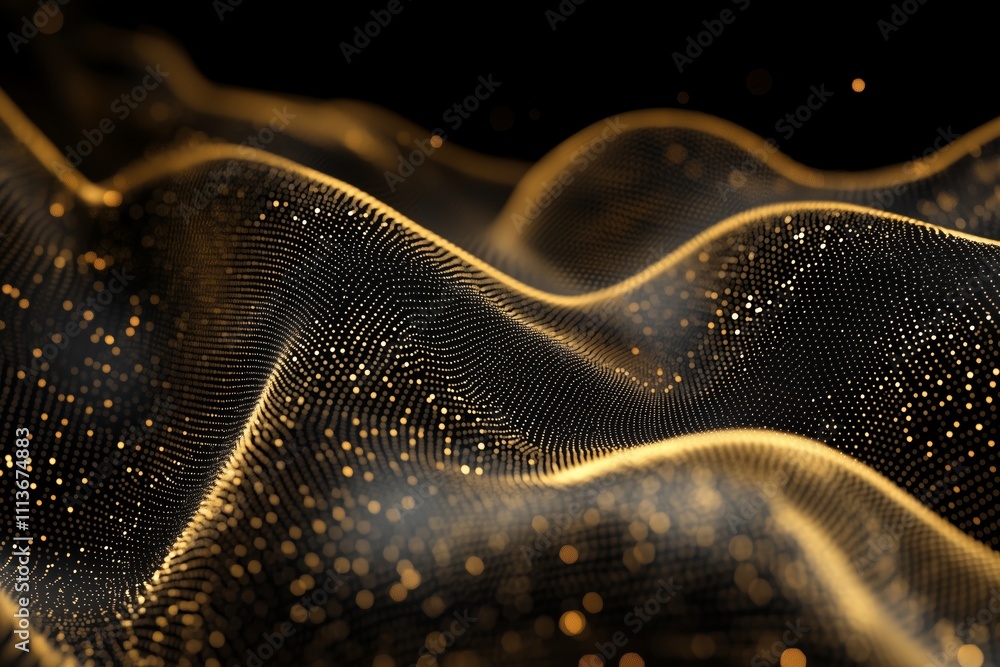 Aufkleber abstract mesh of technology particles with a dotted network background banner