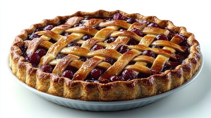 a pie with a lattice crust