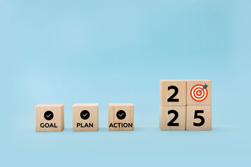 Happy new year 2025. 2025 goal planning, competition, vision and start up
