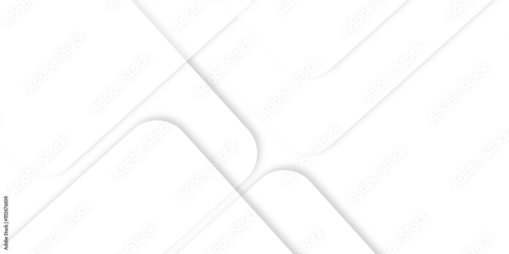 Poster abstract white background design with layers of textured white transparent material in triangle and 