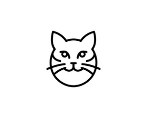 
Minimalist Cat line art logo design icon vector illustration. Animal logotype concept. Cat Outline logo.