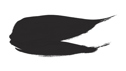 Black brush stroke isolated on transparent background.