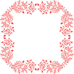 Fototapeta premium Christmas holiday frame with berries and pine branches on a white background. Elegant winter botanical pattern for invitation, greeting card, cover, packaging, banner design