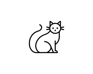 
Minimalist Cat line art logo design icon vector illustration. Animal logotype concept. Cat Outline logo.