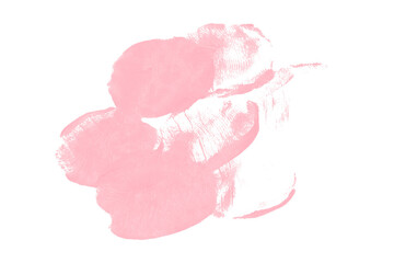 Pink brush stroke isolated on transparent background.