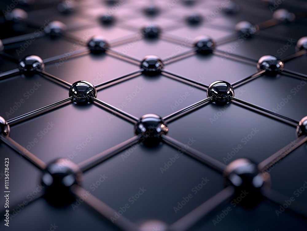 Poster artistic visualization of conductive nanomaterials forming a grid-like pattern in a futuristic smart