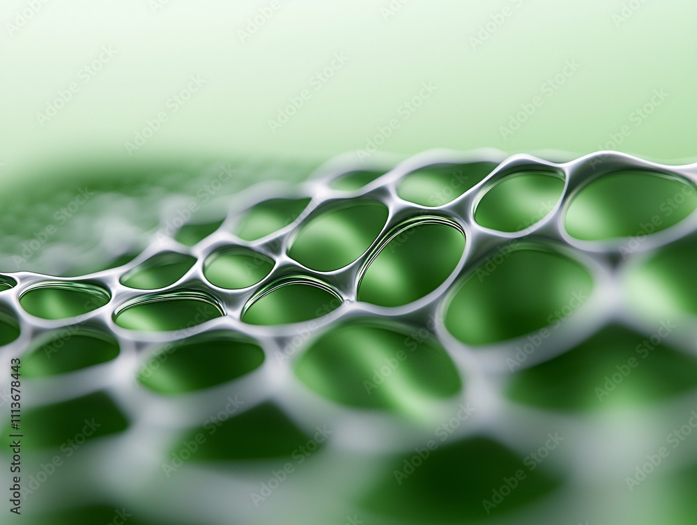 Poster artistic visualization of conductive nanomaterials forming a grid-like pattern in a futuristic smart
