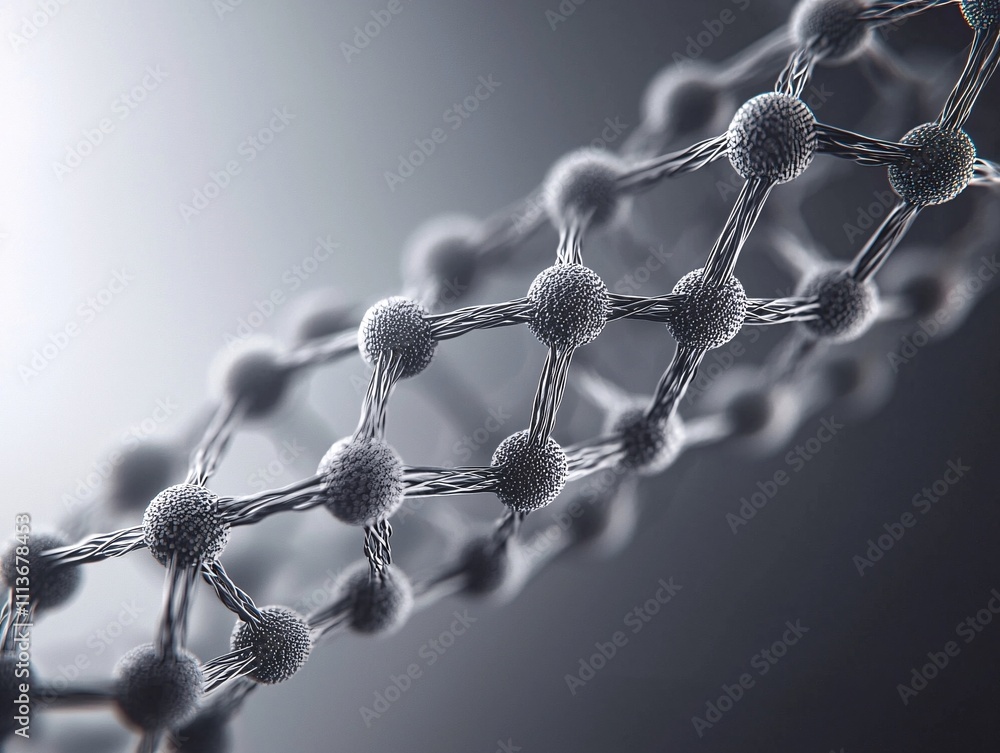 Poster artistic visualization of conductive nanomaterials forming a grid-like pattern in a futuristic smart