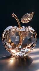 Beautiful music box crafted into crystal apple artistic photo