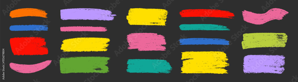 Aufkleber Brush box paint background frame. Brush paint stroke for text box square frame. Vector hand drawn banner background set for highlight design graphic element. Square banner stroke vector illustration.
