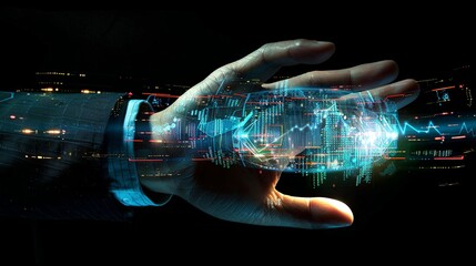 Businessman Hand Demonstrating Web 3.0 Technology Concept, Futuristic Internet Connectivity, AI, Big Data, and Virtual Reality for Global Network Development