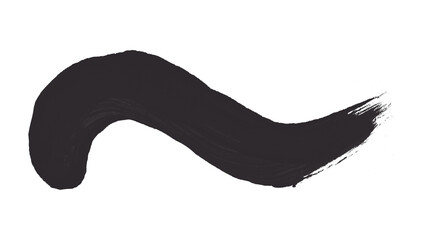 Black brush stroke isolated on transparent background.