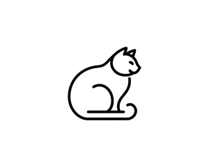 
Minimalist Cat line art logo design icon vector illustration. Animal logotype concept. Cat Outline logo.