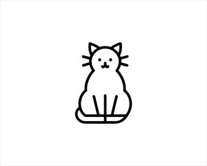 
Minimalist Cat line art logo design icon vector illustration. Animal logotype concept. Cat Outline logo.