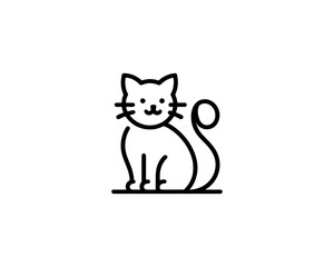 
Minimalist Cat line art logo design icon vector illustration. Animal logotype concept. Cat Outline logo.