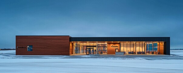 A modern building facade using composite materials for aesthetics and thermal insulation