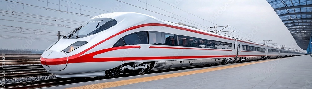 Aufkleber a dynamic shot of high-speed trains utilizing vibration-damping composite materials for noise reduct