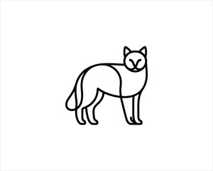 
Minimalist Cat line art logo design icon vector illustration. Animal logotype concept. Cat Outline logo.