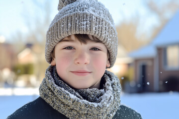 smiling child enjoying snowy winter day








er day