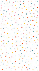 Abstract dots hand drawn Y2K naive vertical seamless pattern. Vector organic colorful doodle circle dotted background in 70s groovy style