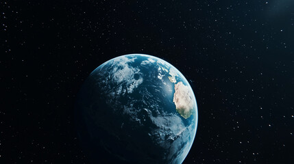 Fototapeta premium Astronaut floating in space with Earth glowing in the background