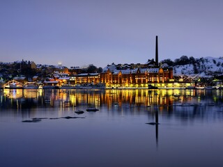 Stockholm, Sweden. Scenic winter view of the Old Town architecture in Sodermalm district