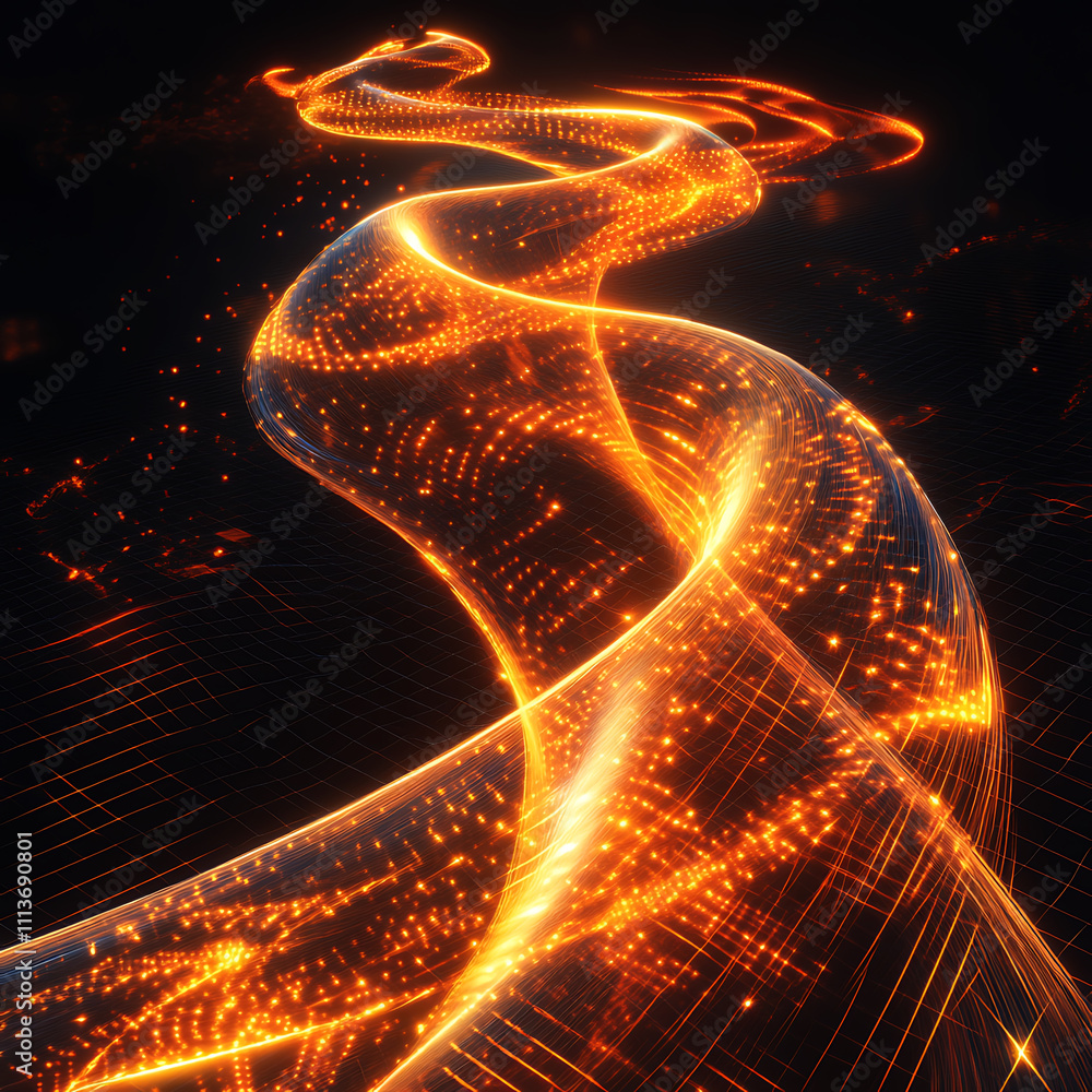 Poster abstract swirling energy design with vibrant color gradients. dynamic abstract design featuring swir