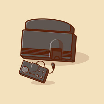 recommend clip art: Simple game console and controller Turbografx-16 cartoon vector illustration Collection of game console concept icon isolated