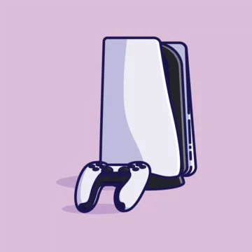 Simple game console and controller playstation 5 cartoon vector illustration Collection of game console concept icon isolated