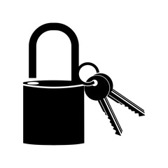 Key with lock vector icon o white background