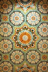 Detail of a vintage decorative mosaic wall abstract vertical background pattern