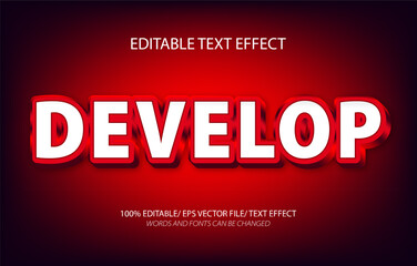 Develop editable text effect, 3D editable text template.	
