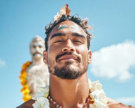 Chamorro Dancer Celebrating Santa Marian Kamalen Day Guams Rich Cultural Heritage and Tradition