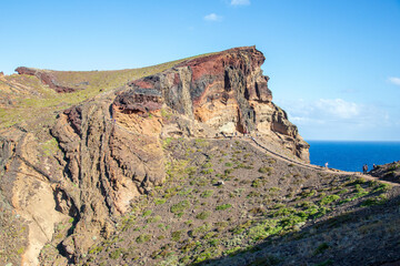  landscape along the vereda da Ponta de Sao Lourenço in Madeira, portugal