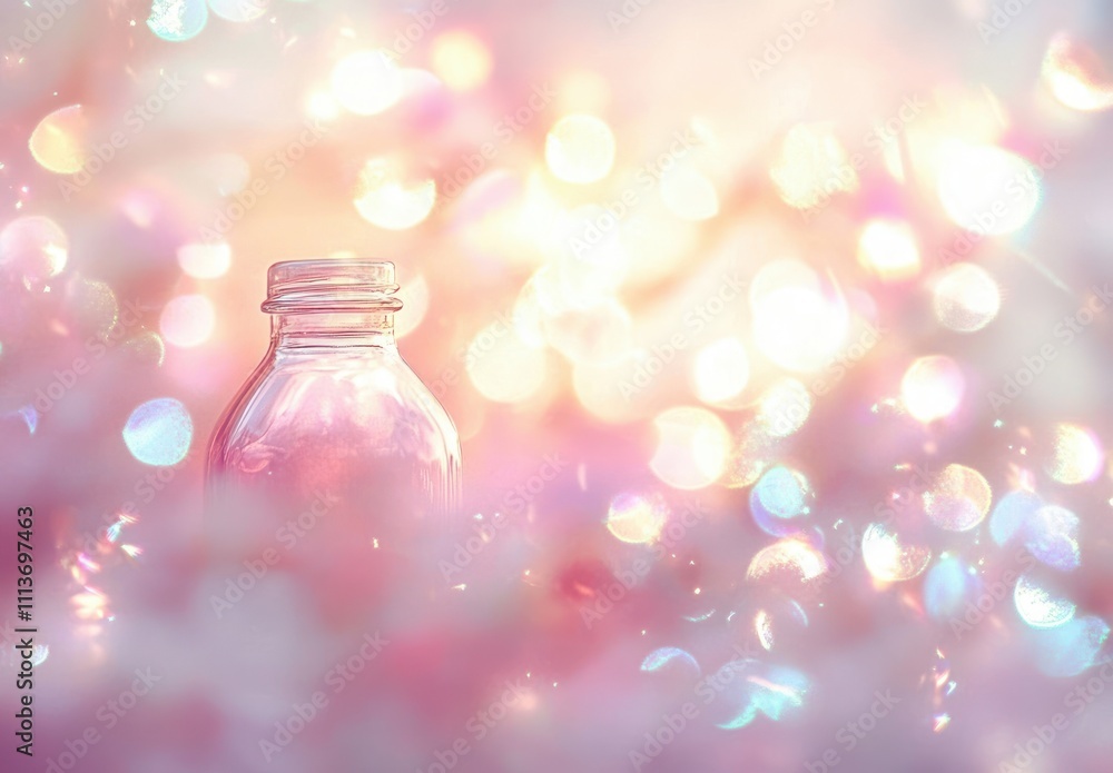 Poster light background soft pastel abstract art dreamy illumination bokeh glitter sparkling elegant design