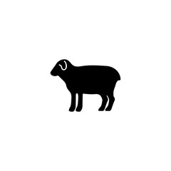 Black silhouette of a sheep, perfect for farm or livestock related designs.