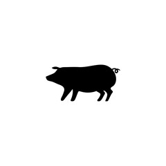 Versatile, simple, and clean silhouette of a pig, perfect for a variety of design uses.