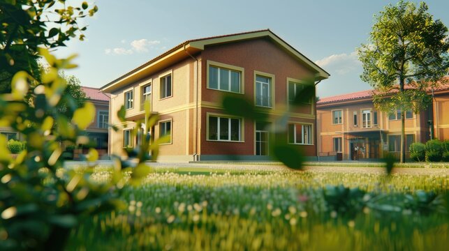 Newly constructed small suburban building