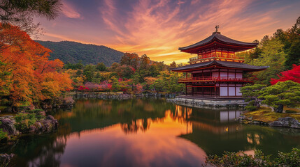 Fototapeta premium the nature of Japan. the architecture of Japan. Japanese city