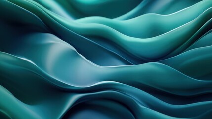 Fototapeta premium Abstract Wavy Background in Teal Shades: A Smooth and Serene Design