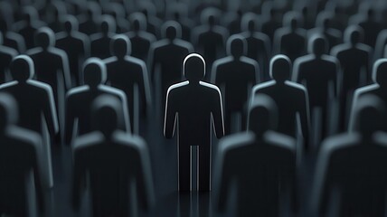 Social media threats, shadowy figures in cyberspace, 3D illustration