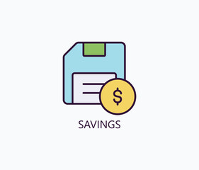 Savings Vector, Icon Or Logo Sign Symbol Illustration 