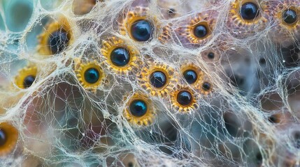 Intricate Web Encases Dark Eyed Creatures