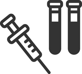 採血した血液のアイコン（線画）のイラスト