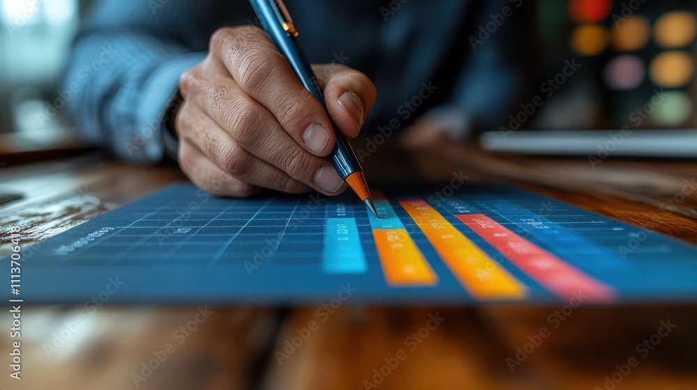 Aufkleber benchmarking and market leader concept manager coach leadership draw graph with three lines one of t